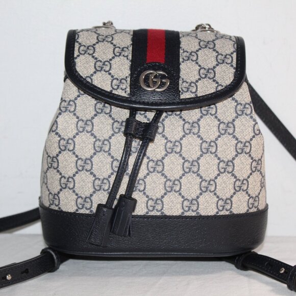 NWT Gucci GG Ophidia Mini Backpack Shoulder Bag Top Handle Blue 795221 main image 13